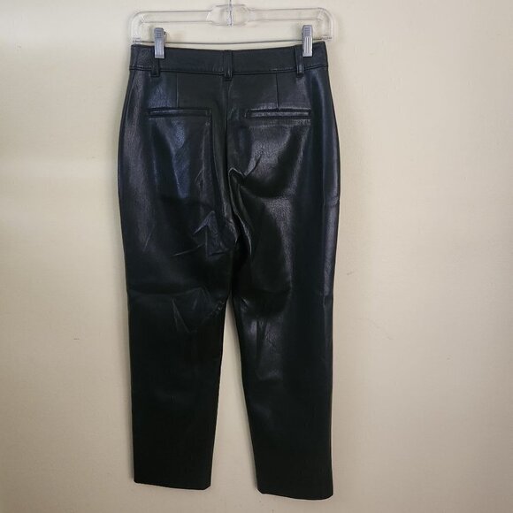 Aritzia Babaton Command Crop Pants Black Vegan Leather Size 4 - Picture 4 of 7